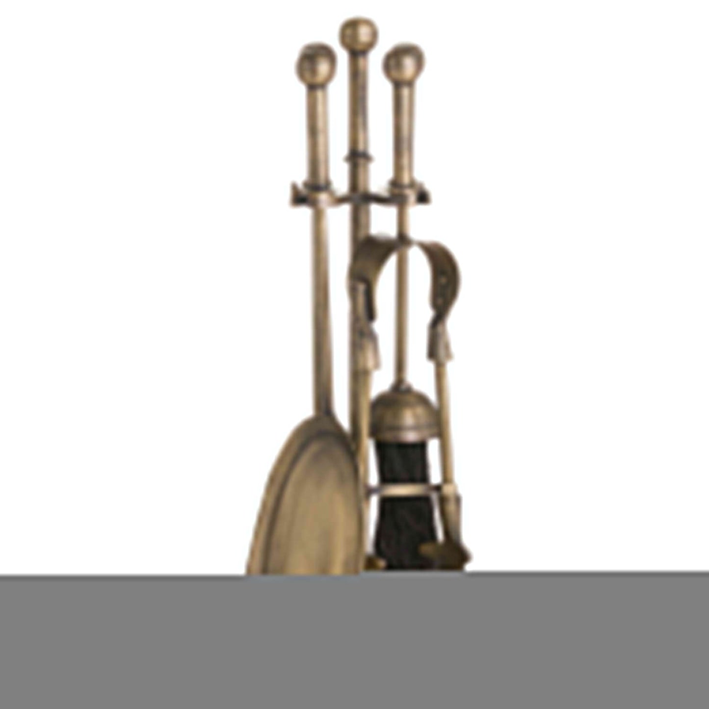 Ball Topped Companion Set In Antique Brass