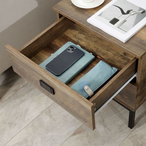 End Table Metal Frame Bed Side Table Storage Drawer Bedroom Living Room Coffee